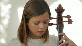 Pretty brunette babe gets her pussy fucked after cello lesson