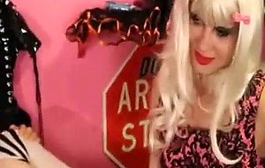 Tranny gets cock bondaged and ass banged