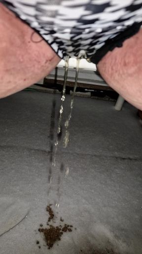 Warm pee on cold snow