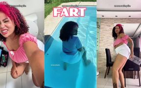 Chubby Girl Fart Loud Rips with Silly Goofy Faces Reactions