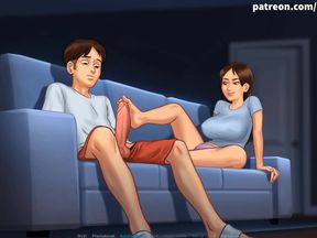Summertime saga part 86 - footjob from stepsister while stepmom resting (Czech sub)