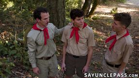 Grey Gold offers his ass to his scoutmasters to earn the badge