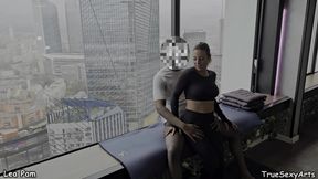 Lea Pam 4K French Fitness Babe seduces Personal Trainer &amp; fucks during Intense Home Workout