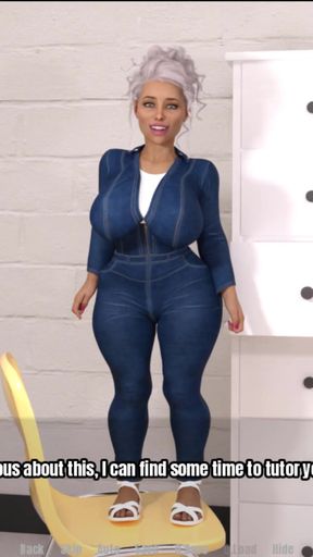 Grandma&#039;s House - first got a feetjob under table then ive helped massage her boobs and fucked some woman