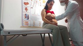 The gynecologist checked the capacity of the narrow holes of a young slut