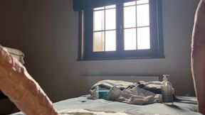 Grandpa fucks his brown dildo and he enjoys it