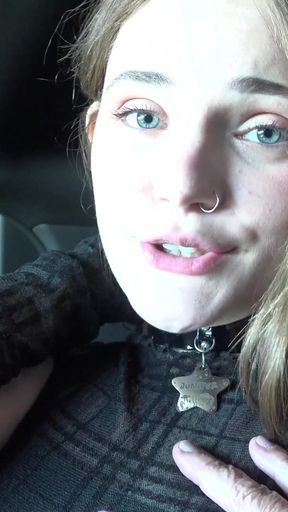 Amateur Model BTS car fun and vacation and massive foreplay in the car warming your cock up for later POV   Clip 1