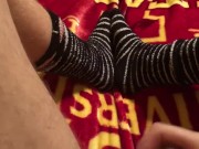 Cumming on fuzzy socks