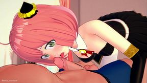 Anya takes off her cute uniform to fuck (hentai) (adult version)