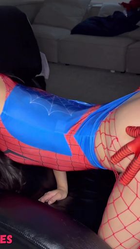Must-see moment from &quot;Spider-Man Roughly Fucks Spider-Girls Tight Pussy&quot;