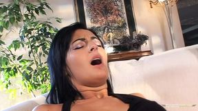 Pierced black-haired beauty gets pleasure from his large cock&#x1F346;