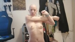 naked morning stretches. these are a permanent part of my routine now and i have to do them every day
