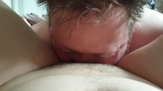 My husband enjoying the breakfast of champions