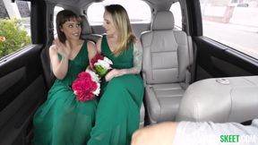 Bridesmaids were on their way to the wedding but their plans changed when they saw a hot taxi driver