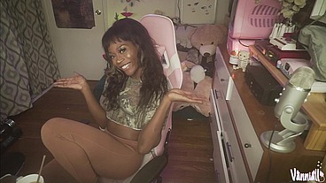 Transparent Fleshlight Cock Milking - Trans Girl Vanniall Stuffs Her BBC In Clear Toy and Cums on her Own Face! FULL cam show