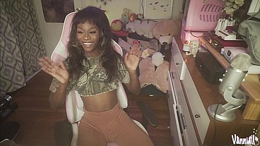 Transparent Fleshlight Cock Milking - Trans Girl Vanniall Stuffs Her BBC In Clear Toy and Cums on her Own Face! FULL cam show