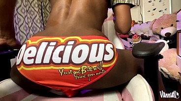 Transparent Fleshlight Cock Milking - Trans Girl Vanniall Stuffs Her BBC In Clear Toy and Cums on her Own Face! FULL cam show