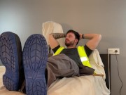 Builder foot domination joi