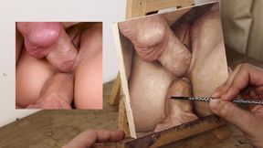 Dirty slow titjob and sloppy ball-fingering&#x1F449; in this 98th filthy painting episode