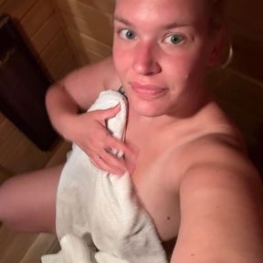 Enjoying a little me time in the sauna