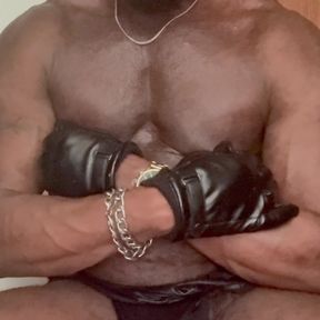 Latex Encased Muscle Butt Nippleplay Wank Cum Solo
