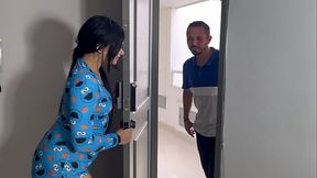 The plumber bangs my tight wet pussy hard when he visits my house