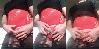Fufu sissy chastity destroyed by big dick cumshot