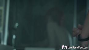 ”Spying on my stepmommy before fucking her”