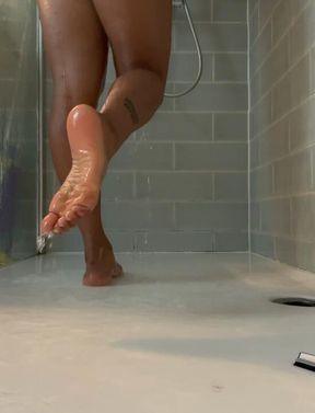 foot worship in the shower