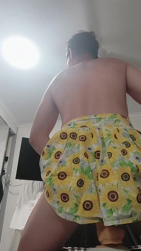 Skirt and Cum Dildo