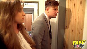 Big natural tits estate agent and buyer find a teen sex slave in the basement
