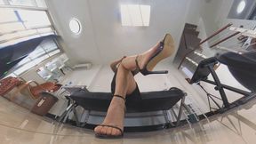VR360 ERER black sexy high-heeled sandals flatten POV trampling