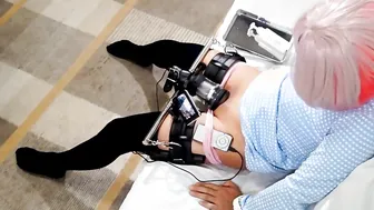 Crossdresser Masturbates with Sex Toy and Cums Fast
