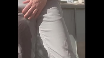 Guy self-pissing (in his trousers) - peeing myself