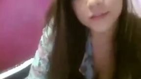 Webcam solo with my charming GF showing her tits and ass