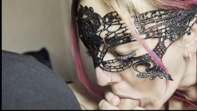 Afternoon Throat Service - Black Dress Swallows Every Drop