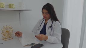Horny BBW Doctor Gets Turned on While Examining Her Patient and Ends up Fucking Hard on the Exam Table