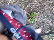 FTM Squatting Pee Outside On Plants