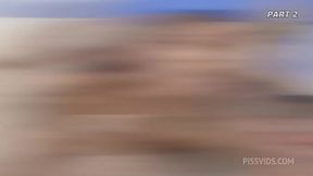 Rough &mdash;  wet &mdash;  sloppy sex with 4 dudes and Sandra's mouth and ass&#x1F351; taking ATM creampie &mdash;  pee &mdash;  gapes