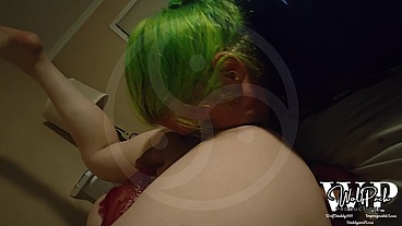 Big Tits Asian American Sissy Tranny Trap Used to Warm Her Daddy Dom up for the Main Event