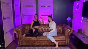 two bisexual sluts fuck and lick each other before a foursome