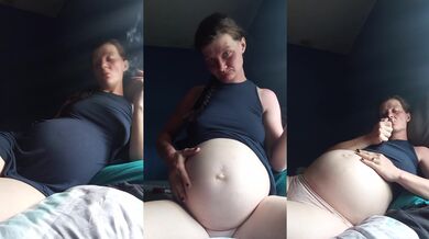 Preggo belly big smoking softcore teasing video 2