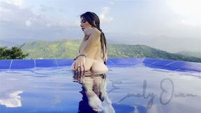 I get naked in a public pool while touch myself ?