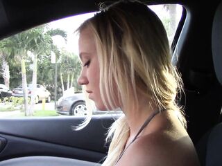 An Uber Driver picks up a Sexy Bitch that can't Afford her Can Fair. So this chab Convinces her to Pay with Acts of Raunchy Fun Instead by Sucking his Penis and Gets a Giant Facial