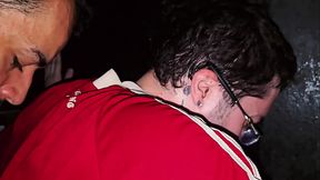 I PUSHED HARD INTO THE NERDS LITTLE ASS IN THE GLORY HOLLE