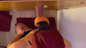 A Really Big Xxl Cock Penetrates Through the Mouth Gag Into My Mouth Pussy