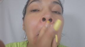 Picking my nose.