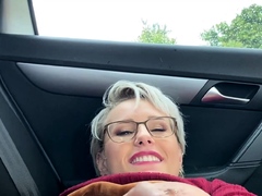 Puma Swede busty milf alone outdoor fingering