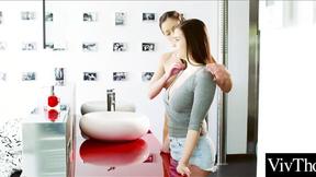 ”Lesbian with huge boobs gets her butt finger fucked”