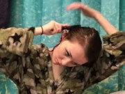 Fresh out of the shower, lactating teen